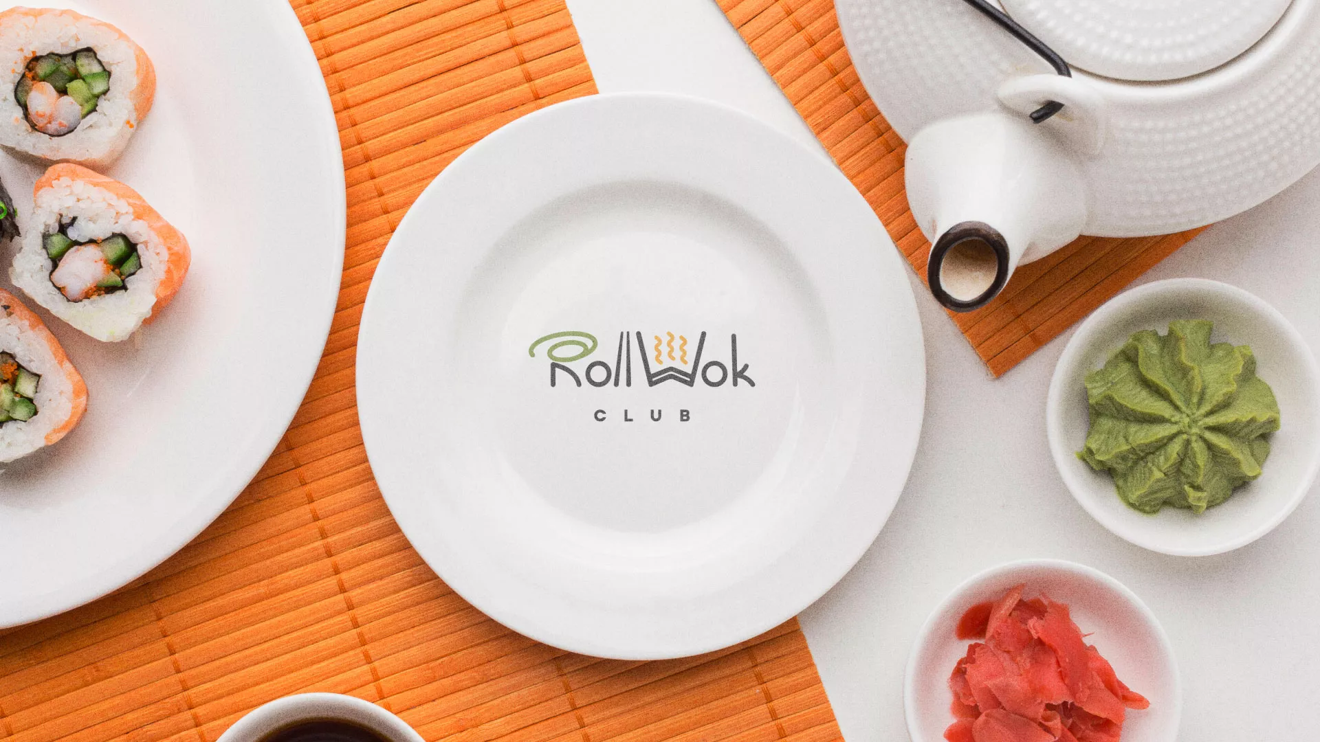 Разработка логотипа и фирменного стиля в Полысаево для суши-бара «Roll Wok Club» Разработка логотипа и фирменного стиля в Полысаево для суши-бара «Roll Wok Club»
